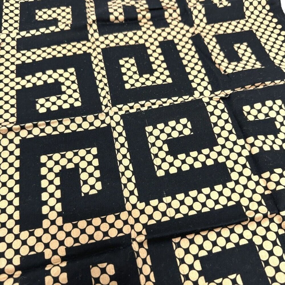 GIVENCHY logo handkerchief Scarf cotton Brown/Black - Picture 13 of 13